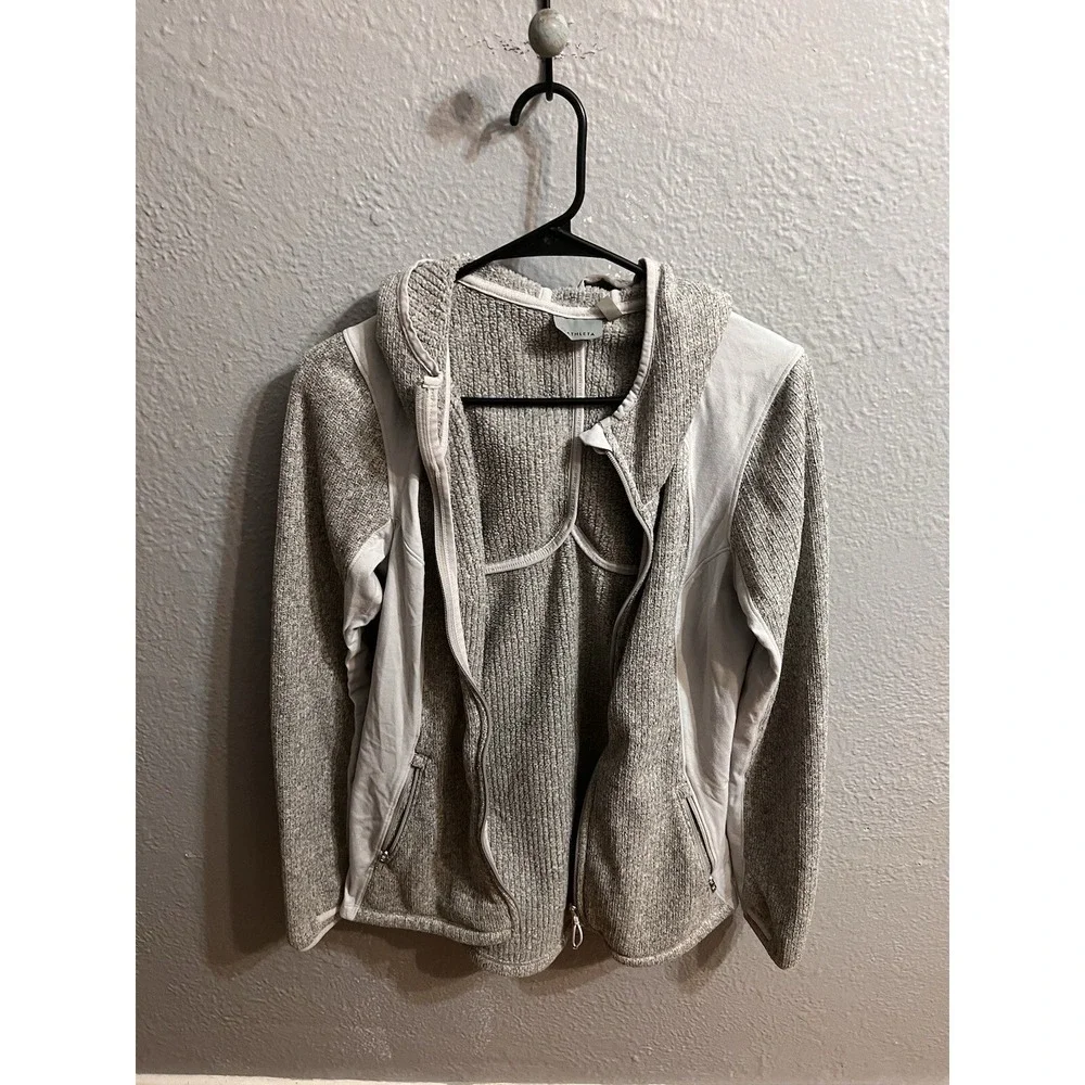 Athleta Jacket Womens Gray Full Zip Hooded Size Small‎